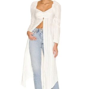 NWT Free People Cream Long Sleeve Maxi Dress Size Small